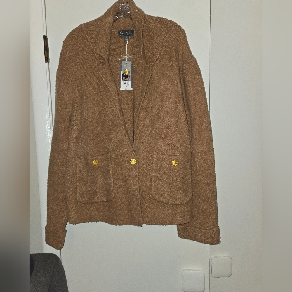 Jason Bolden Brown Blazer with Gold Buttons